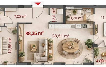 ID 16145 Two-bedroom apartment in Sunny Island Bohemia Photo 2