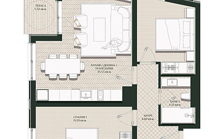 ID 14718 Two-bedroom apartment in Aria 2 Photo 4