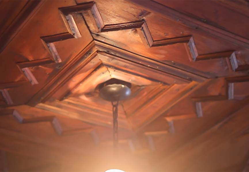 Carved wooden ceiling