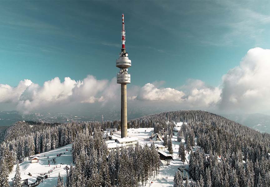 Tower on Mount Snezhanka, view from afar