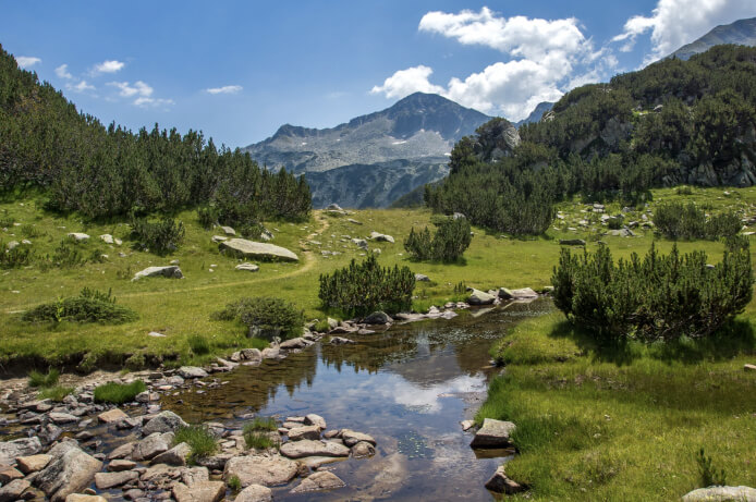 Clear mountain rivers and streams